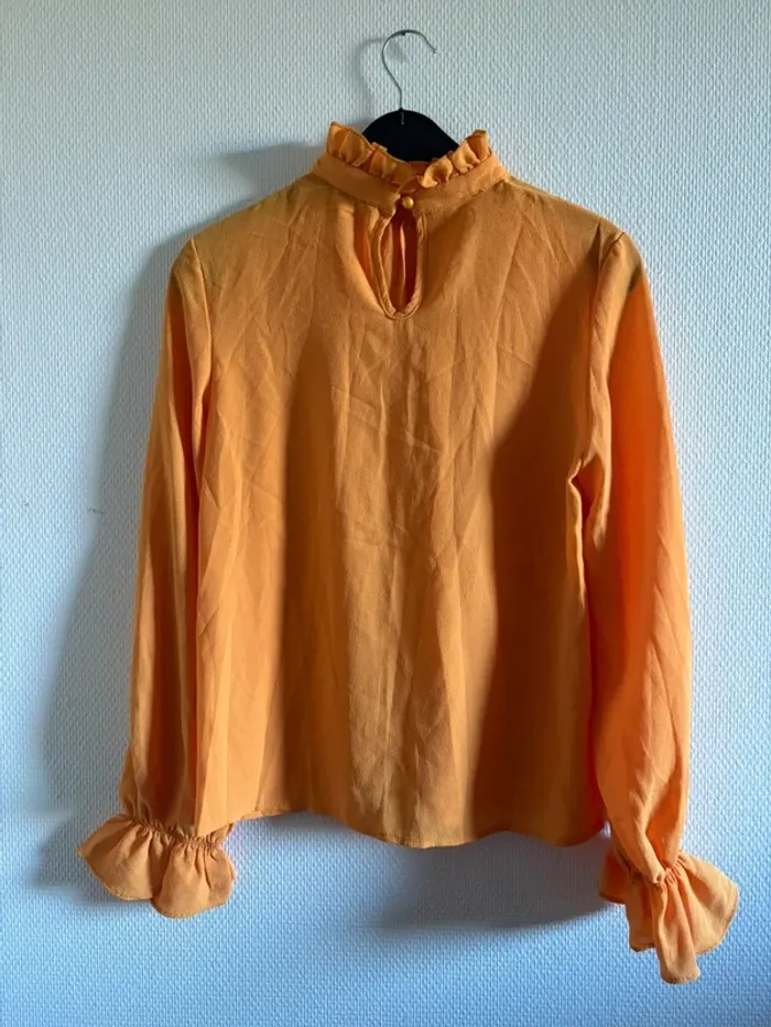 Blouse manches longues - jaune moutarde - photo numéro 6