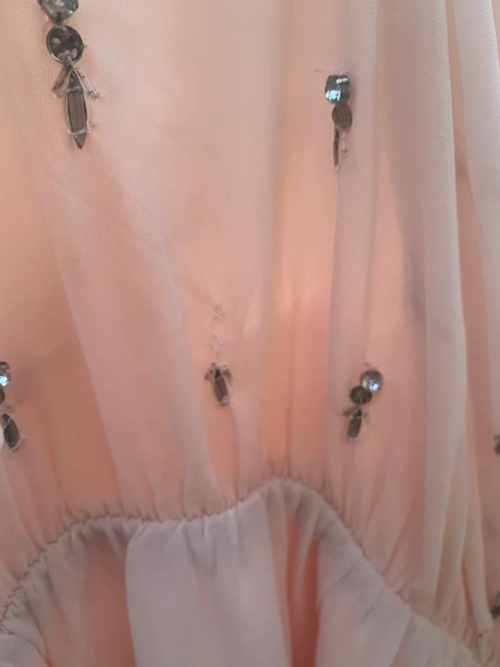 Robe soirée été habillée rose avec strass - photo numéro 3