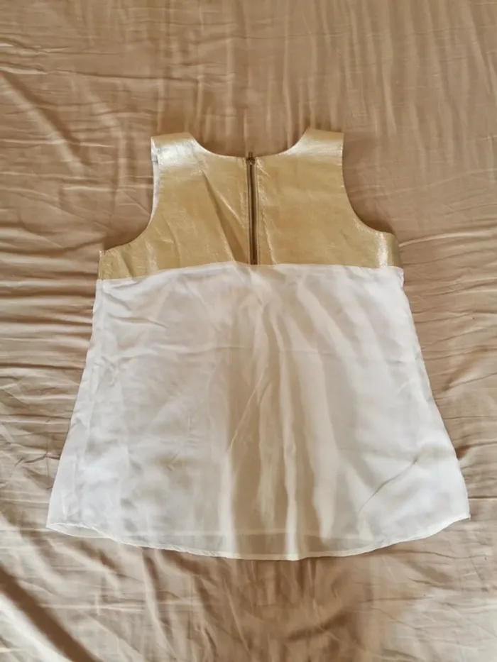 Débardeur doré et blanc jennyfer taille L - photo numéro 3
