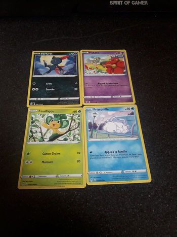 Farfuret + Flabébé + Feuillajou + Frissonille lot de 4 cartes Pokémon neuves