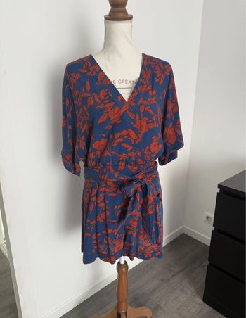 Combi short bleu/orange Elora taille 38 ou M