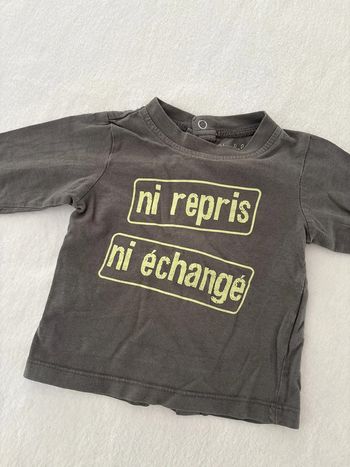 Tee shirt ni repris ni échange 3 mois