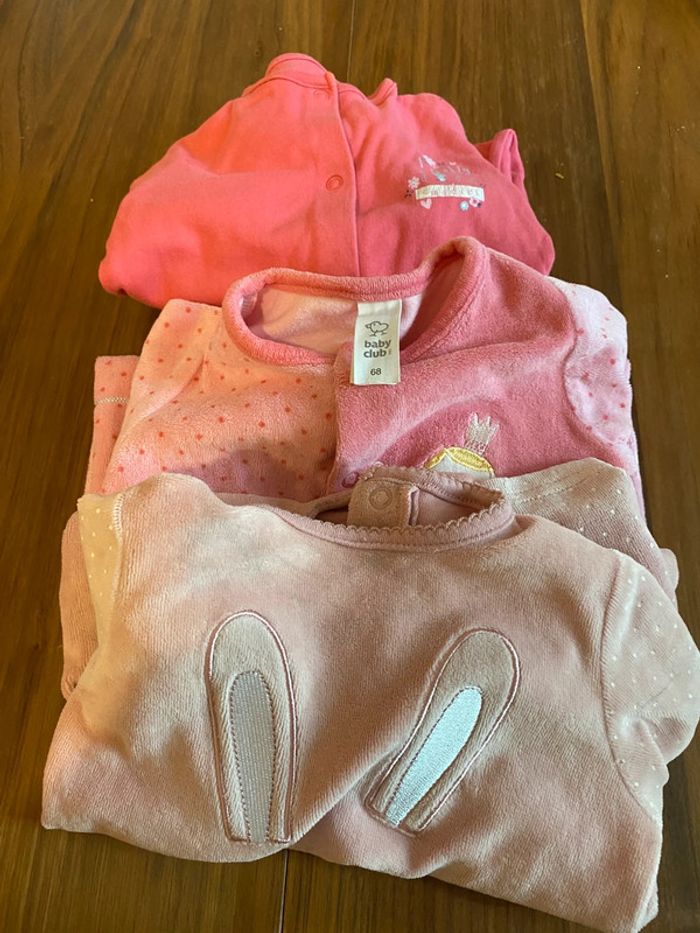 Lot de 3 pyjama dors bien rose fille 3-6 mois C&A - photo numéro 2