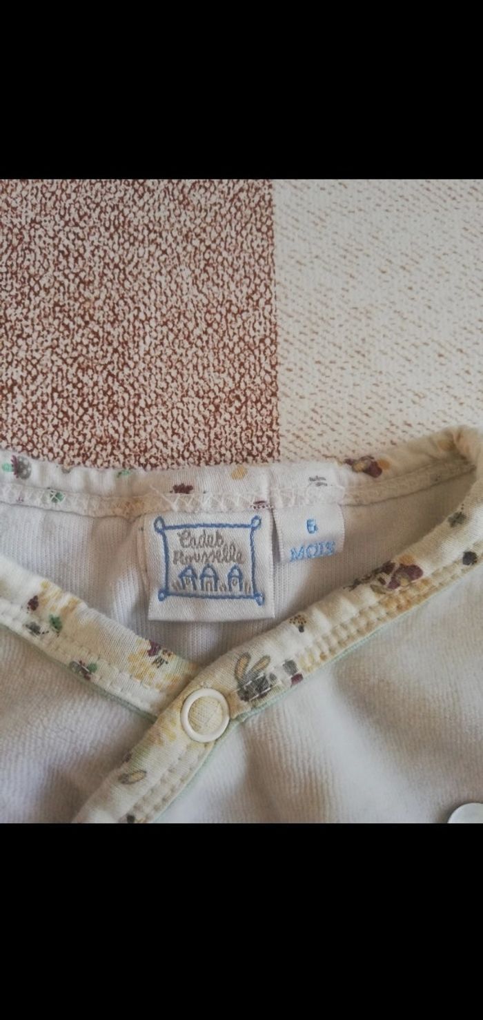 Pijama 6 mois épais vert pâle Cadet Rousselle - photo numéro 2