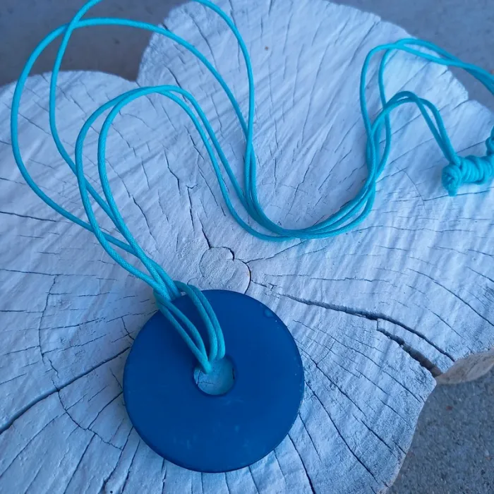 Collier pendentif vintage turquoise