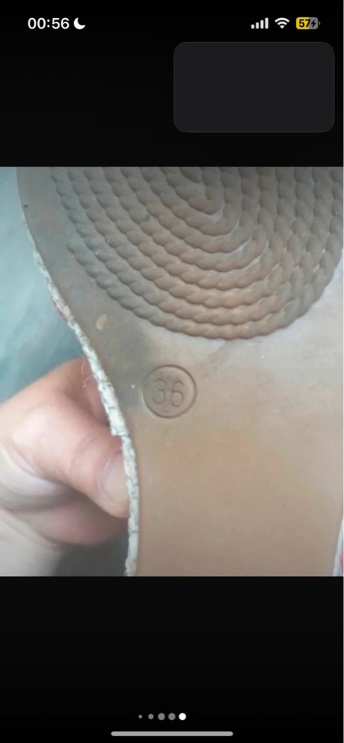 Chaussures compensées pour femme taille 36 couleur rouge - photo numéro 8