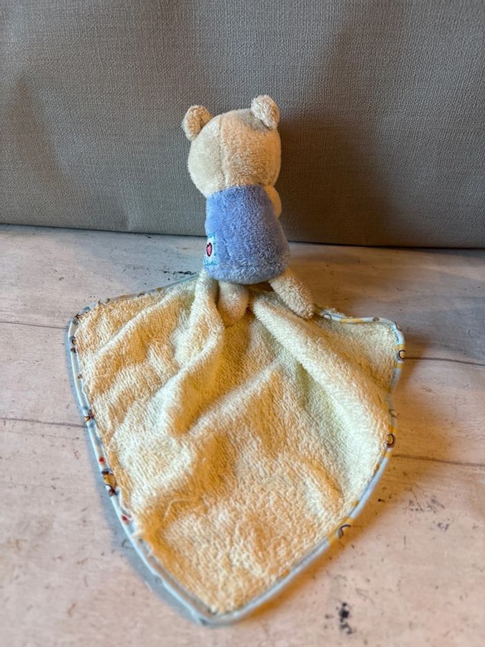 Doudou koala mouchoir jaune écru bleu Petitpouce - photo numéro 2