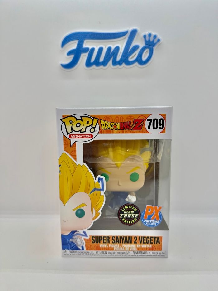 Funko Pop Dragon Ball Super Saiyan 2 Vegeta 709 Glow Chase PX 🇺🇸 - photo numéro 2
