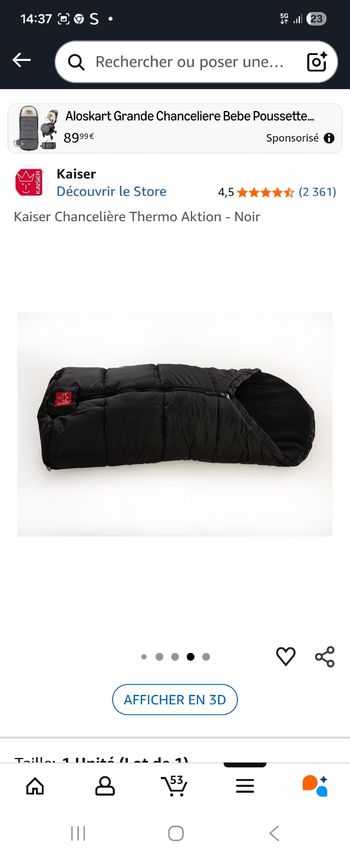 Chanceliere Kaiser thermo action noire