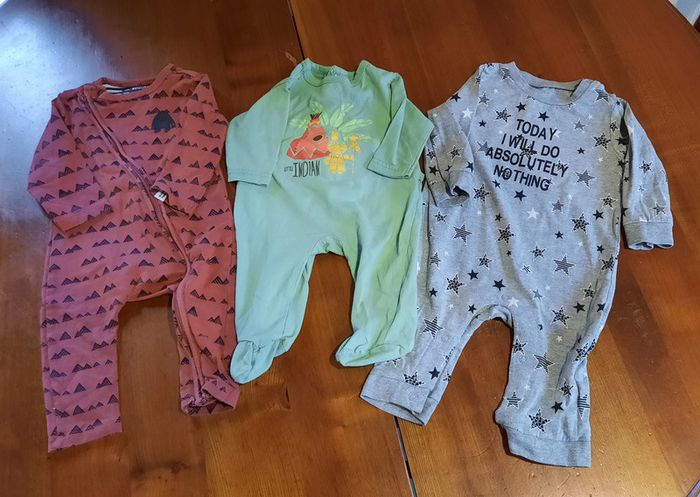 Lot de 3 pyjamas fins, été, garçon, 3 mois - photo numéro 2