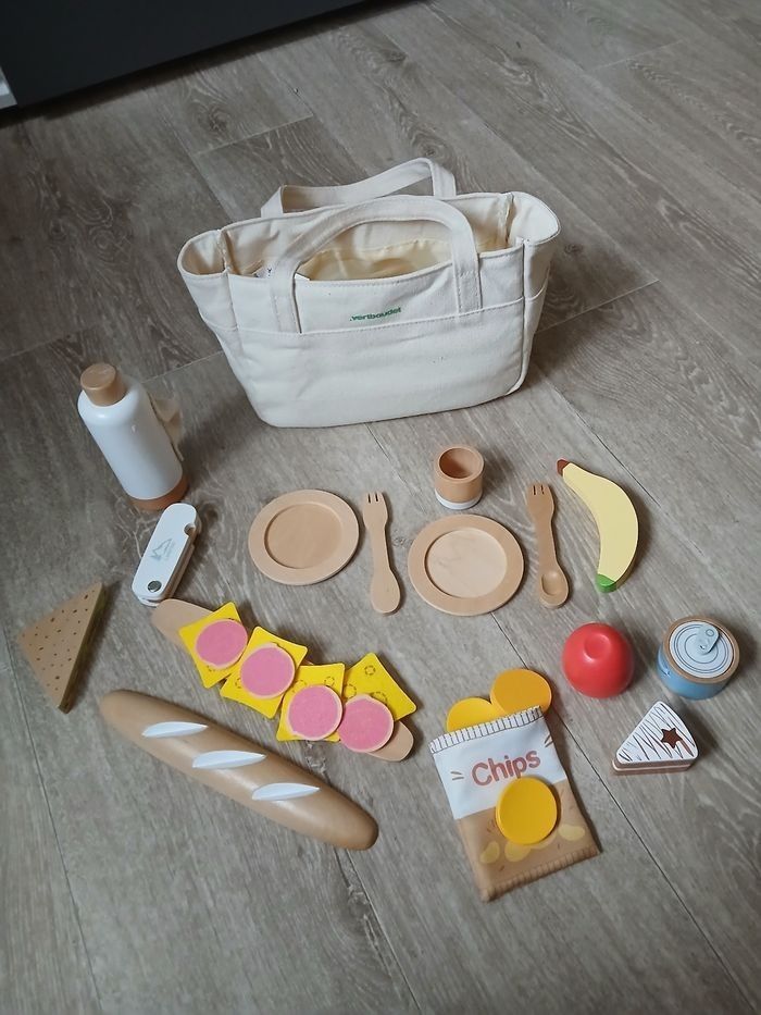 Jouet set pique nique vertbaudet en bois - photo numéro 4