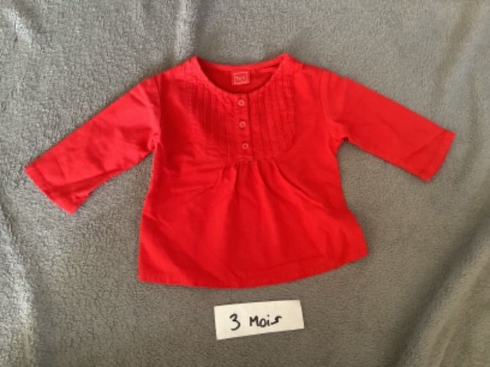 Chemise rouge 3 mois