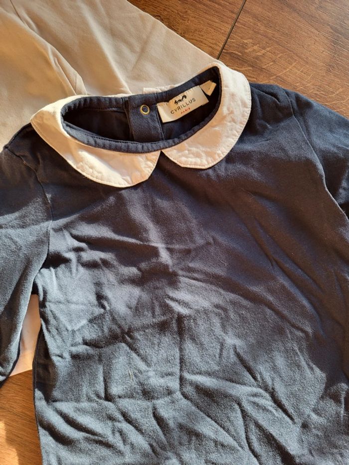 Lot de 2 tee shirts cyrillus 6ans col Claudine - photo numéro 2