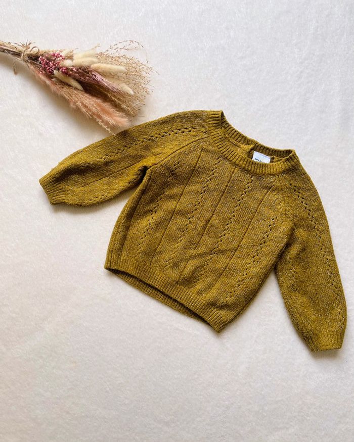 Pull en maille vert à liseré brillant 18 mois - Tape à l'œil