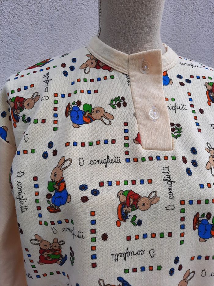 Pull polo vintage imprimé lapin - photo numéro 4