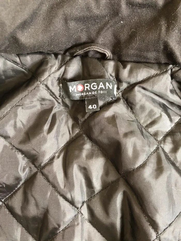 Parka noire et bordeaux avec capuche Morgan taille 40 TBE - photo numéro 17