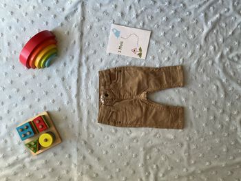 jean beige foncé taille réglable 3 mois gémo