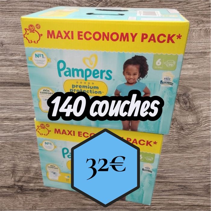 Couches Pampers premium protection maxi Economy pack taille 6 140 couches