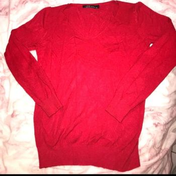 Pull col V rouge L/XL
