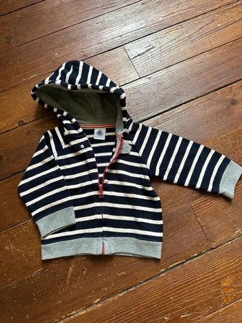 Gilet capuche marin Petit Bateau 6 mois