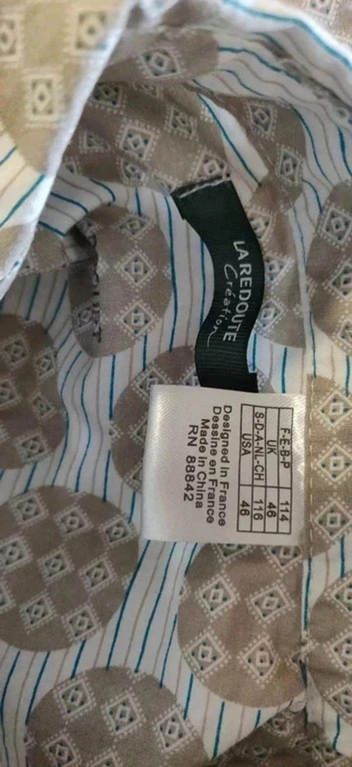 Neuve chemise La Redoute ml rayée motifs ronds 6 ans - photo numéro 4
