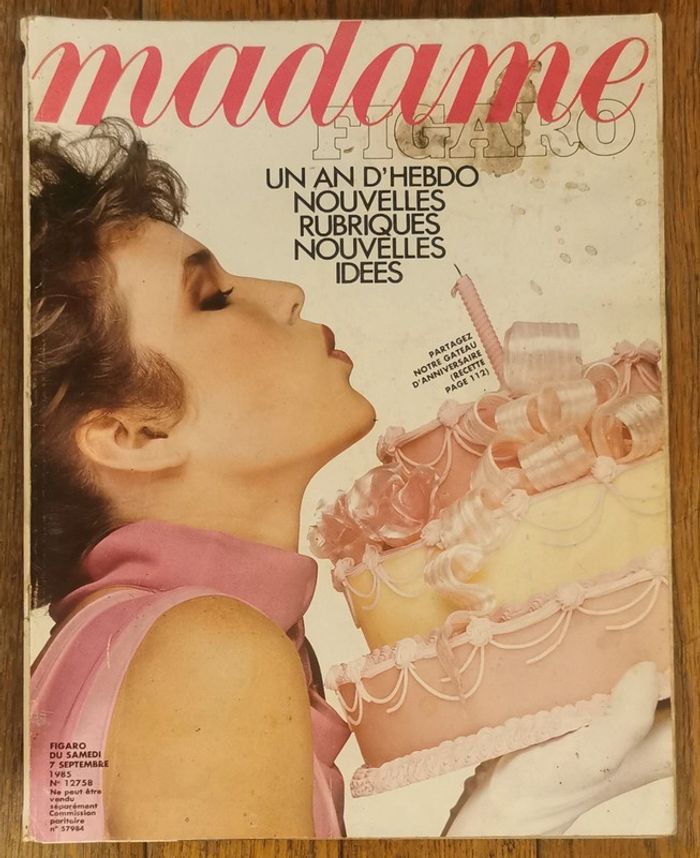 Ancien magazine Madame figaro 1985 N°12758 vintage