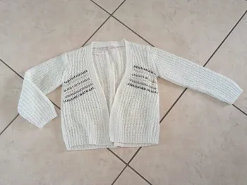 Gilet ouvert blanc tape à l'oeil 5 ans