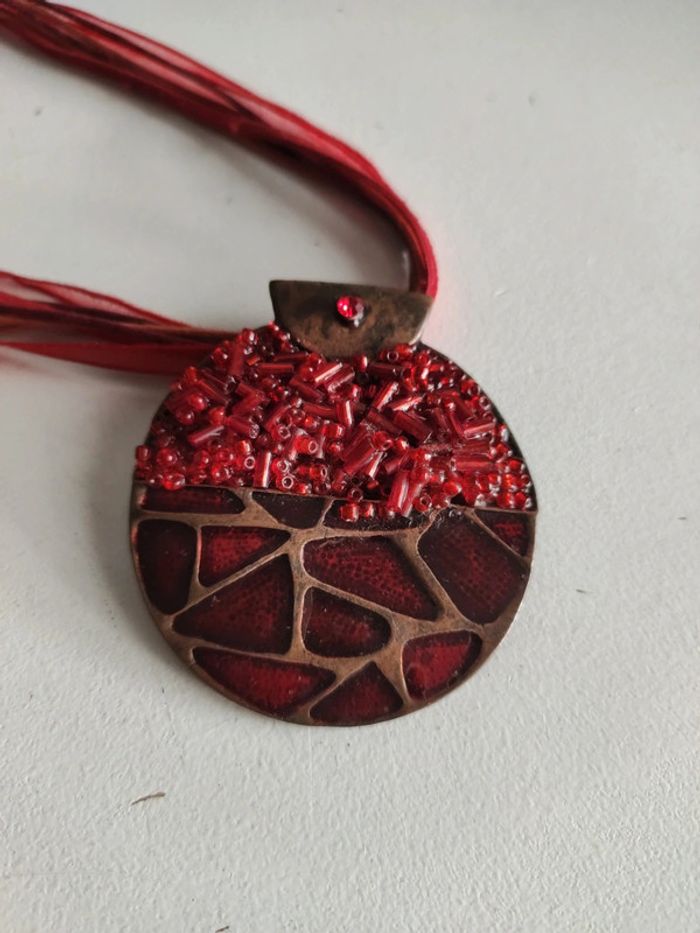 Collier rouge vintage - photo numéro 4