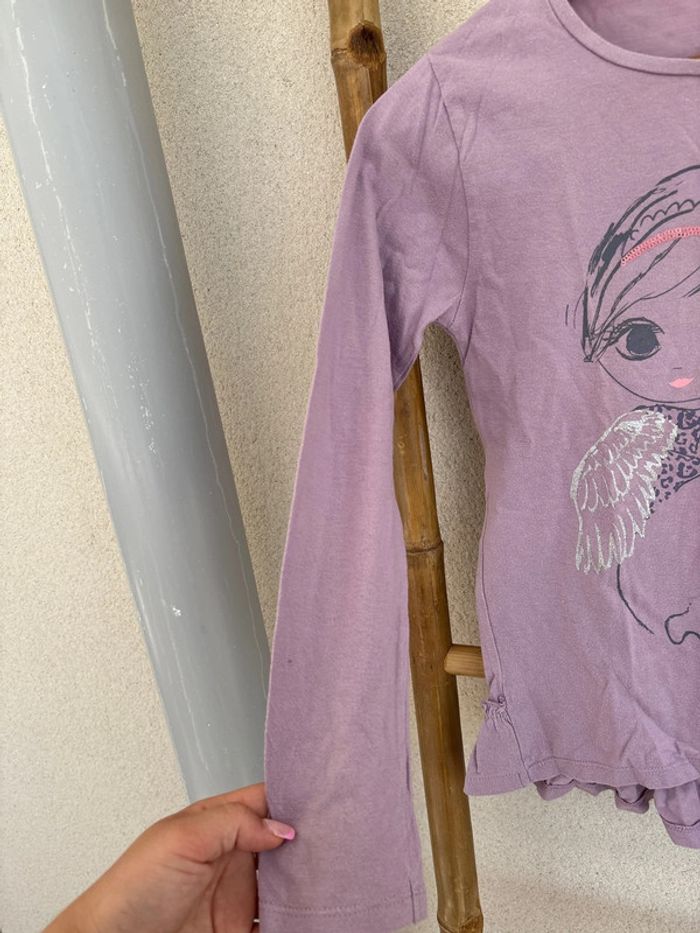t-shirt violet à manches longues - photo numéro 4