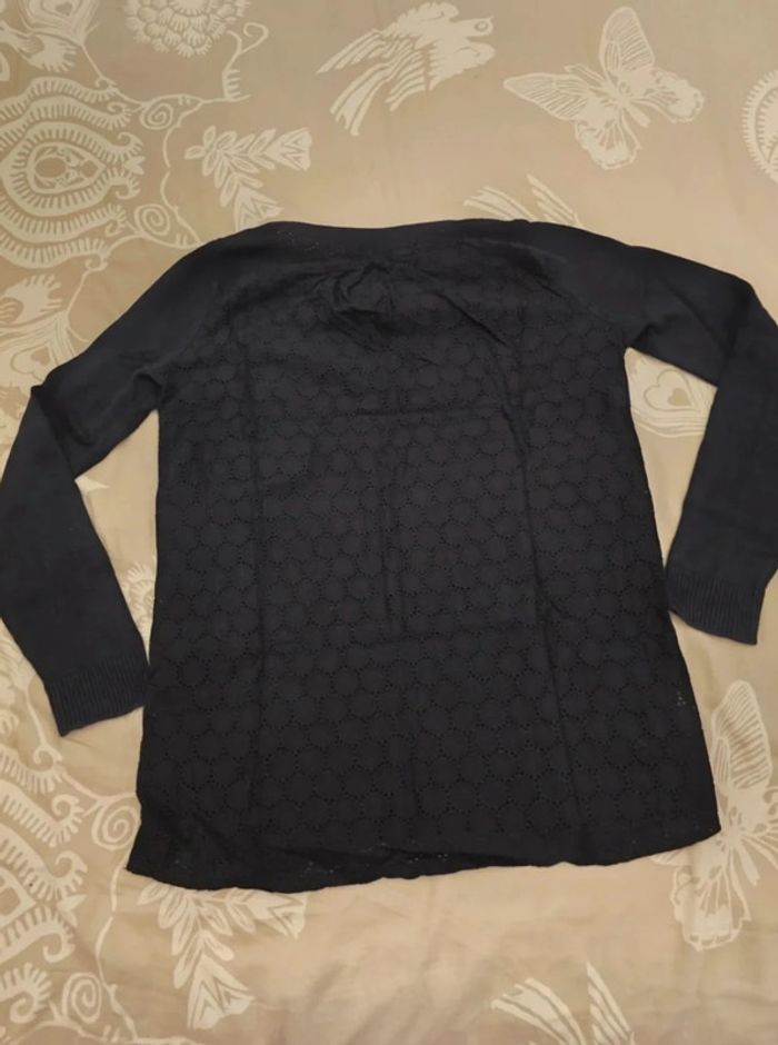 🌟 Pull col rond noir dos brodé Tommy hilfiger femme - Taille  XS 🌟 - photo numéro 3