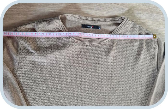 Pull à col rond beige Celio Homme L - photo numéro 7
