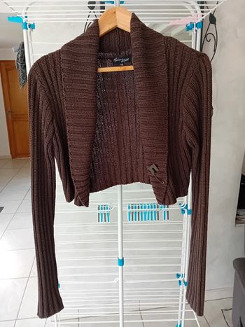 Gilet boléro couleur marron chocolat