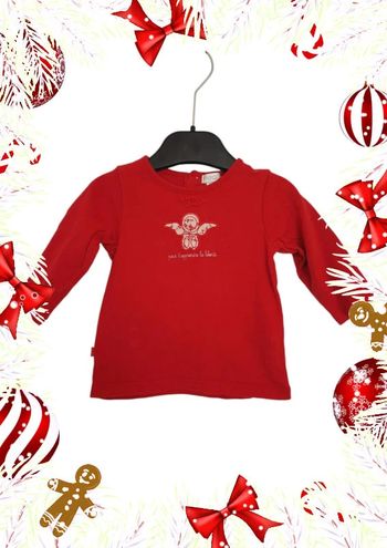 Tee shirt rouge obaibi taille 6 mois  bébé fille ange