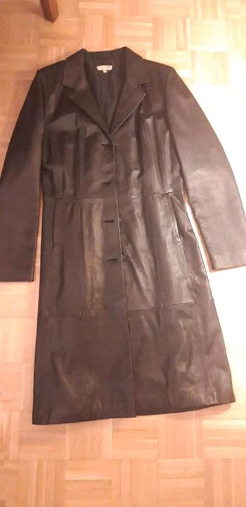 Manteau / veste noir en cuir veritable  T40