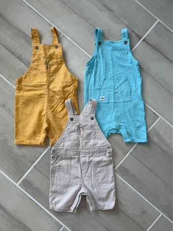 Lot 3 salopettes shorts garçons 24 mois