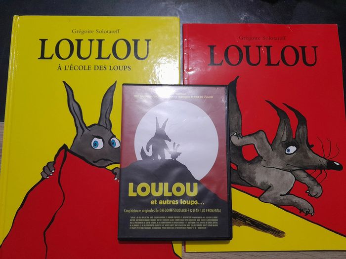 lot 2 grands albums école des loisirs + 1 dvd Loulou de Solotareff