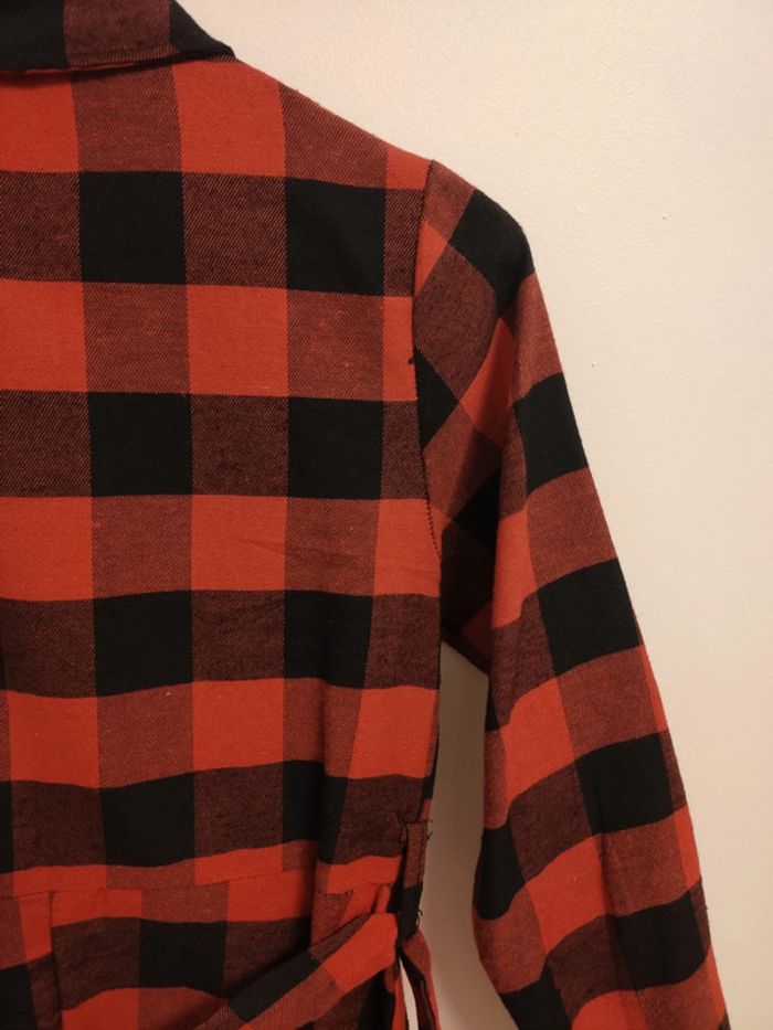 Robe légère à carreaux rouge et noire - photo numéro 3