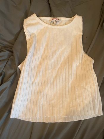 Top blanc côtelé sans manches – Taille S/XS