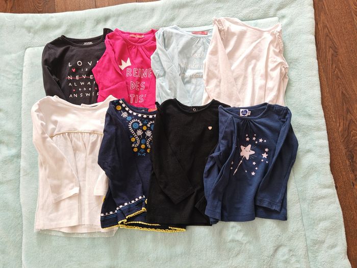 Lot de 8 t-shirts manches longues 24 mois