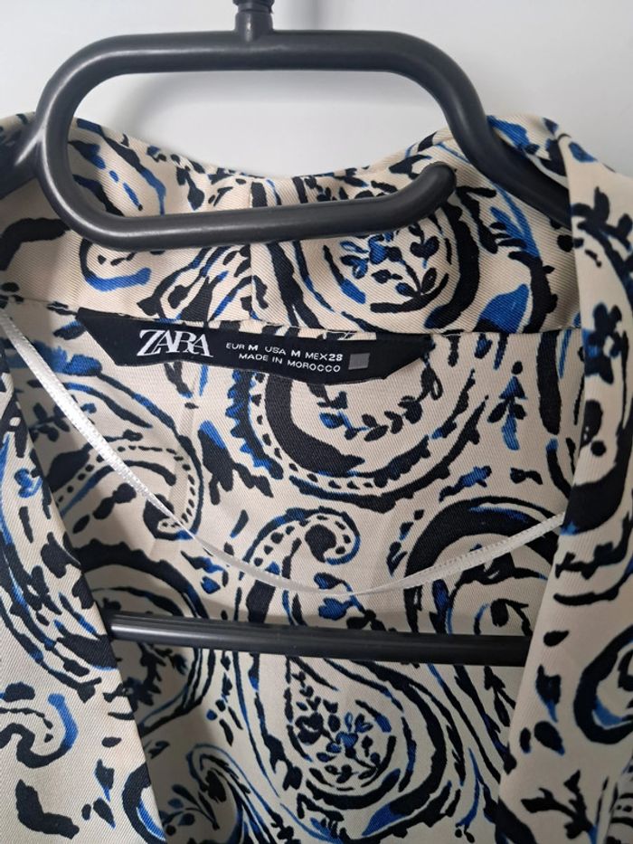 Blouse zara à motifs bleus et noirs - photo numéro 3