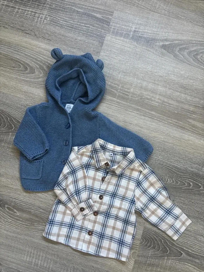 Ensemble gilet/chemise 3 mois