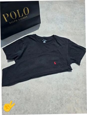 T-shirt Ralph Lauren M coupe col rond noir Femme women tee65