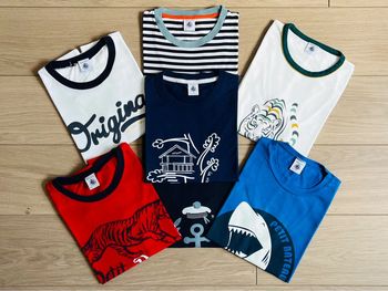 Lot de 7 t-shirts sérigraphiés Petit bateau T-10 ans