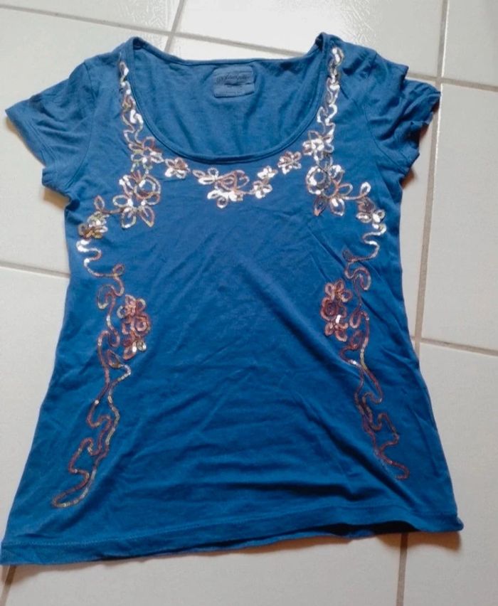T-shirt femme Violet avec sequins - photo numéro 9