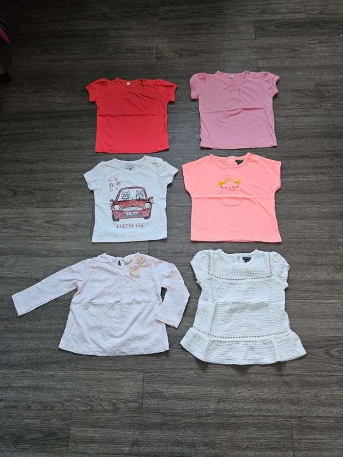 Lot de 6 tee-shirts manches courtes fille taille 18 mois