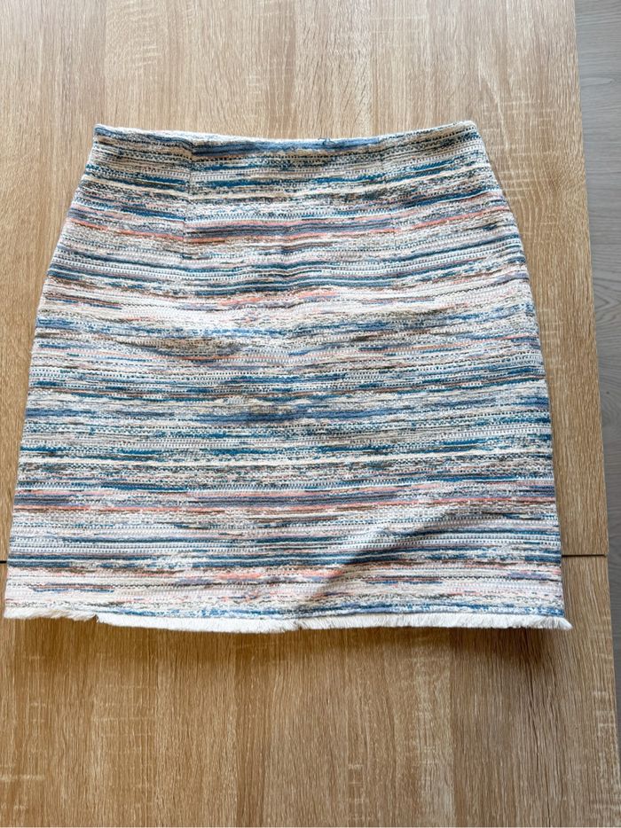 Mini jupe moulante chiné multicolore camaïeu taille 36 S - photo numéro 2