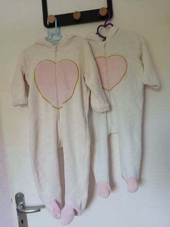 Combinaisons pyjama licorne avec capuche fille rose clair