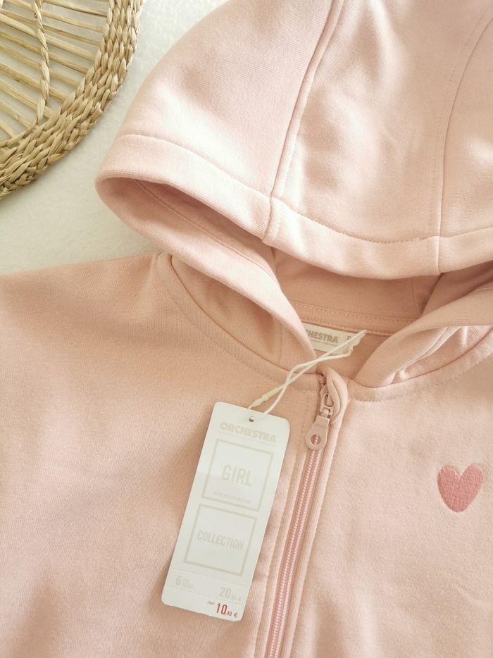 Sweat à capuche zippé rose pâle Orchestra 6 Ans - photo numéro 6