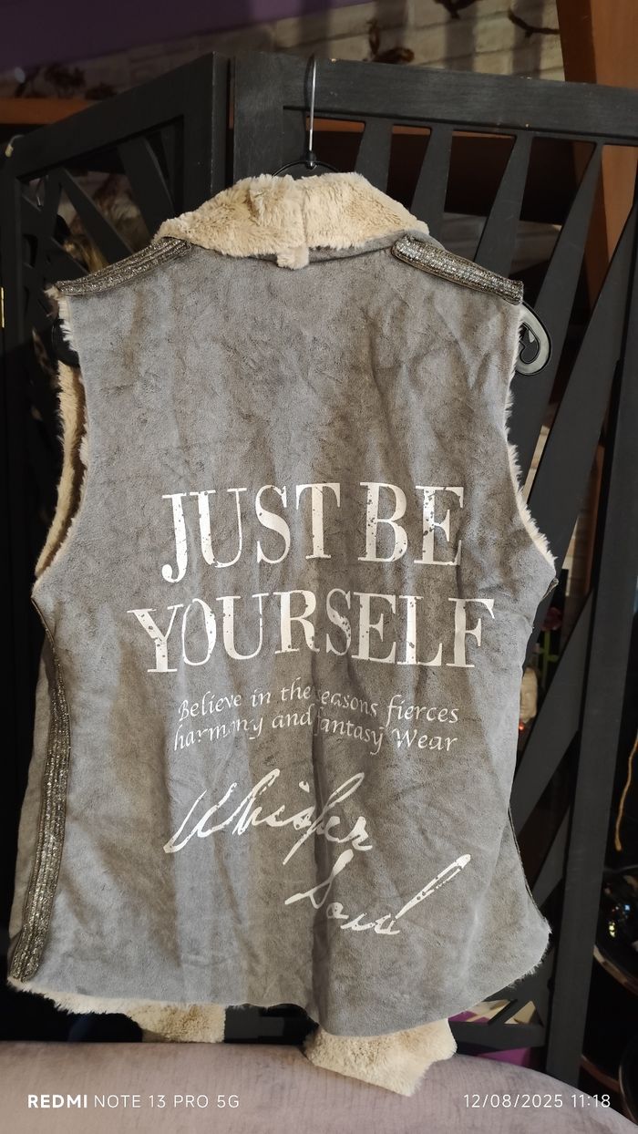 Gilet gris suédée gris femme - photo numéro 7
