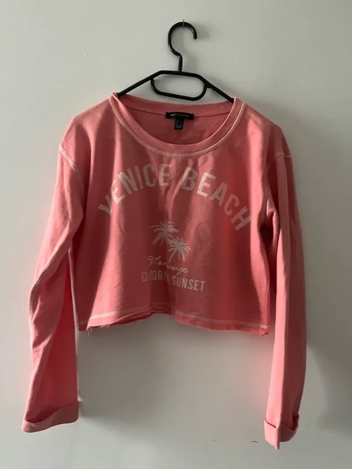 Crop top manches longues rose – Style West Coast – T.S